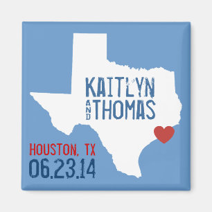 Kundengerechte Stadt Texas Save the Date - Magnet