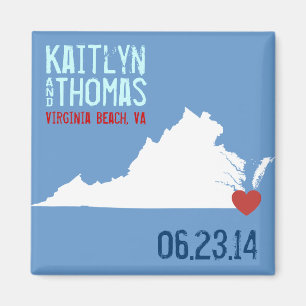 Kundengerechte Stadt Virginias Save the Date - Magnet