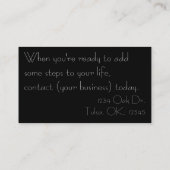 Kundengerechte Standardtanzlektions-Visitenkarten Visitenkarte (Rückseite)