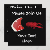 Kundengerechte Steak-und Hummer-Einladung Einladung (Vorne/Hinten)