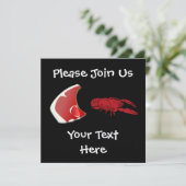 Kundengerechte Steak-und Hummer-Einladung Einladung (Stehend Vorderseite)