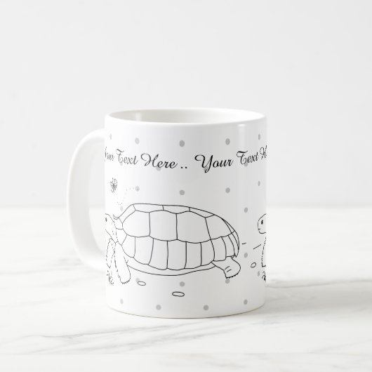 Kundengerechte Sulcata Schildkröten-Tasse Kaffeetasse (Vorderseite Links)