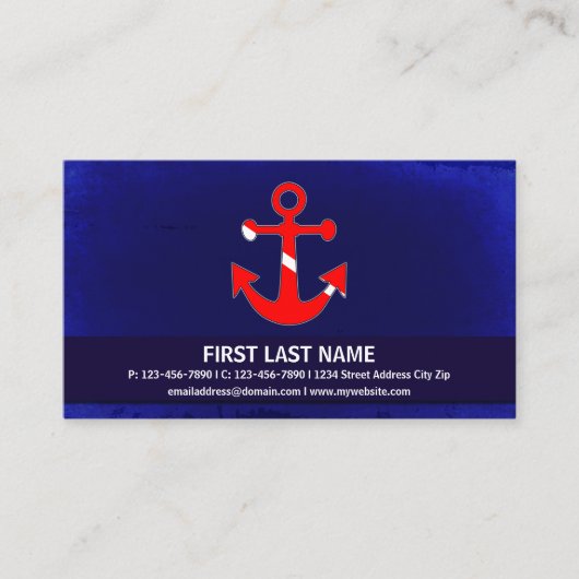 Kundengerechte Tauchenflaggen-Anker-Visitenkarten Visitenkarte (Vorderseite)