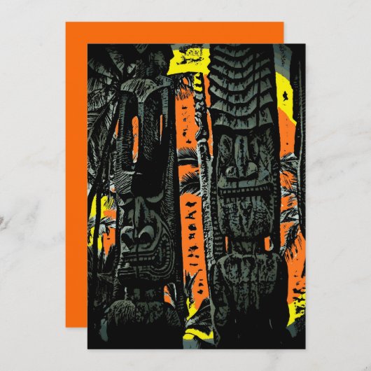 Kundengerechte tiki einladung (Vorne/Hinten)