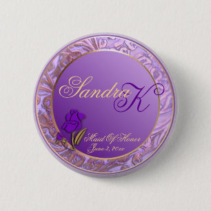 Kundengerechte Trauzeugin-elegantes lila Andenken Button