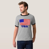 Kundengerechte USA-Flagge-T-Shirts für Männer T-Shirt (Vorne ganz)