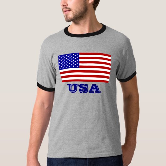 Kundengerechte USA-Flagge-T-Shirts für Männer T-Shirt (Vorderseite)