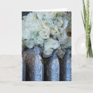 Kundengerechte Vintage gelbe Rosen-Hochzeits-Karte Karte