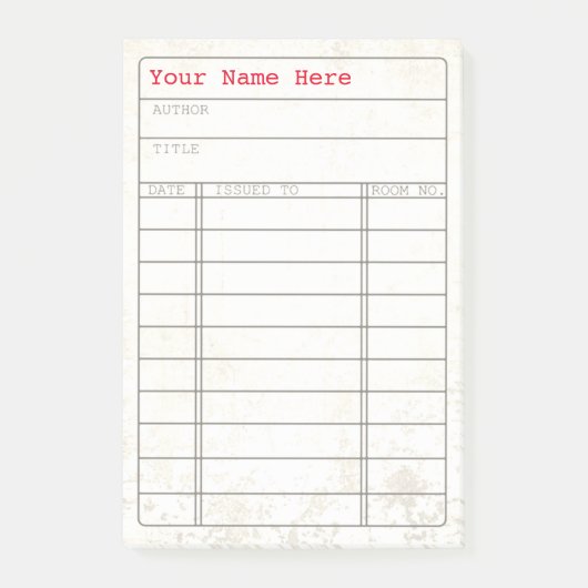 Kundengerechte Vintage Post-it Klebezettel (Vorderseite)