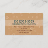 Kundengerechte Visitenkarte des Hundewanderers (Rückseite)