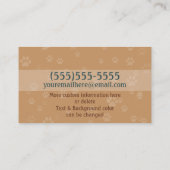 Kundengerechte Visitenkarte des Hundewanderers (Rückseite)