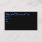 Kundengerechte Visitenkarten des Band-Musikers Visitenkarte (Rückseite)