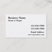 Kundengerechte Visitenkarten des Visitenkarte (Rückseite)