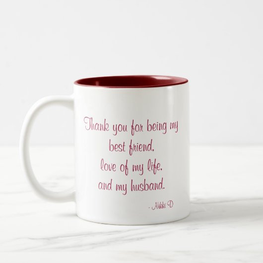 Kundengerechte Zitat-"Liebe" Tasse (Links)