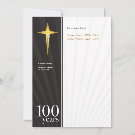 Kundengerechter 100-jähriger Kirchen-Jahrestag - Einladung (Rückseite)