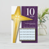 Kundengerechter 10-jähriger Kirchen-Jahrestag Einladung (Stehend Vorderseite)