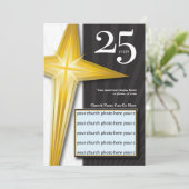 Kundengerechter 25-jähriger Kirchen-Jahrestag Einladung (Stehend Vorderseite)