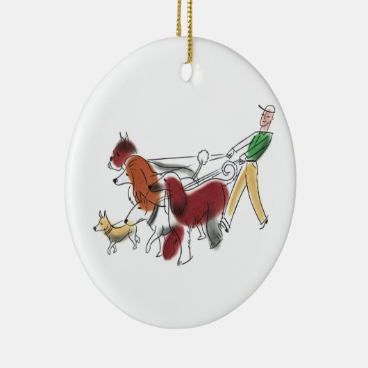 Kundengerechter abstrakter Kunst-Hundewanderer und Keramikornament (Rechts)