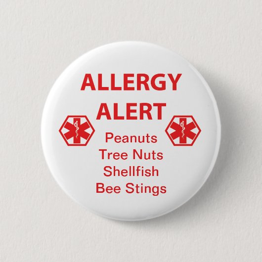 Kundengerechter Allergie-Alarm-Knopf Button (Vorderseite)