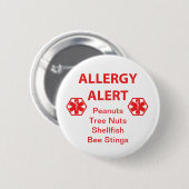 Kundengerechter Allergie-Alarm-Knopf Button (Vorne & Hinten)
