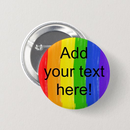 Kundengerechter Aquarell-Regenbogen Button (Vorne & Hinten)