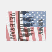 Kundengerechter Armee-Veteran mit Flagge Fleecedecke (Vorderseite (Horizontal))