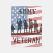 Kundengerechter Armee-Veteran mit Flagge Fleecedecke (Vorderseite)