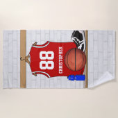 Kundengerechter Basketball-Spielerentwurf Strandtuch (Vorderseite)
