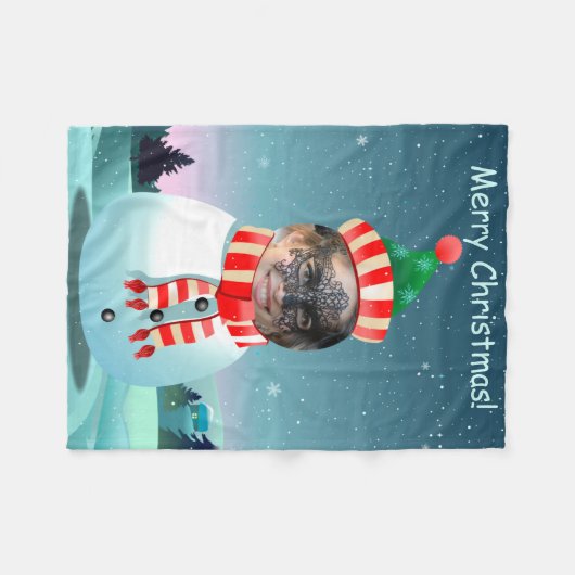 Kundengerechter Bild-Schneemann Fleecedecke (Vorderseite (Horizontal))