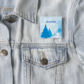 Kundengerechter blauer WeihnachtenPartyname Button (Beispiel)