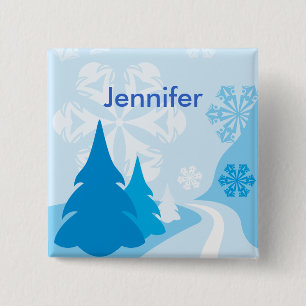 Kundengerechter blauer WeihnachtenPartyname Button