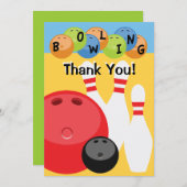 Kundengerechter Bowling danken Ihnen Dankeskarte (Vorne/Hinten)