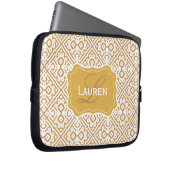 Kundengerechter Farbmonogramm-Marokkaner, TAN-Gold Laptopschutzhülle (Vorne Rechts)