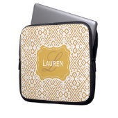 Kundengerechter Farbmonogramm-Marokkaner, TAN-Gold Laptopschutzhülle (Vorderseite Links)