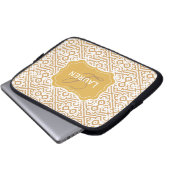 Kundengerechter Farbmonogramm-Marokkaner, TAN-Gold Laptopschutzhülle (Vorne Knopf)