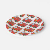 Kundengerechter Firetruck Pappteller (Schrägansicht)