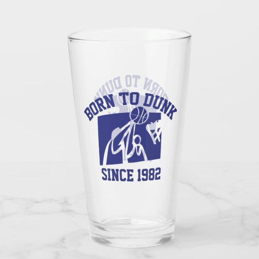 Kundengerechter Geburtstags-Basketball Glas (Rückseite)