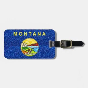 Kundengerechter Gepäckumbau Glitzer-Montana-Flagge Gepäckanhänger