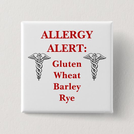 Kundengerechter Gluten-Allergie-Knopf Button (Vorderseite)