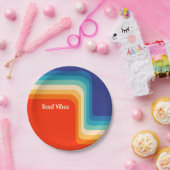 Kundengerechter guter Vibes-70er Ombre Pappteller (Party)