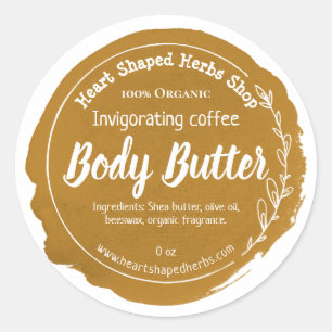 Kundengerechter Kaffee-Körper-Butteraufkleber Runder Aufkleber
