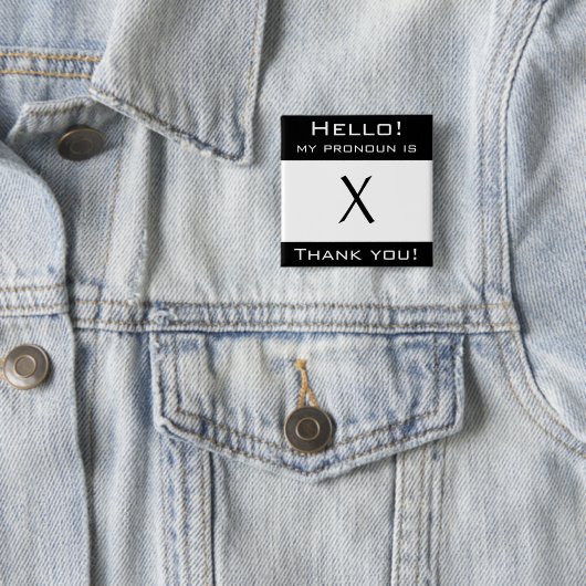 Kundengerechter Knopf "meines Pronomens" Button (Beispiel)