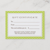 Kundengerechter Kuchen-Geschenkgutschein Rabattkarte (Rückseite)