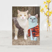 Kundengerechter lustiger Katzen-Geburtstag oder Karte (Gelbe Blume)