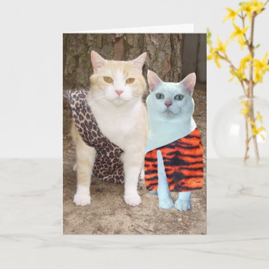 Kundengerechter lustiger Katzen-Geburtstag oder Karte (Gelbe Blume)