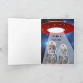 Kundengerechter lustiger Katzen-Raum-Jahrestag Karte (Innenseite)