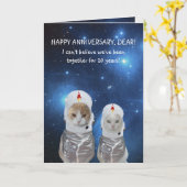 Kundengerechter lustiger Katzen-Raum-Jahrestag Karte (Gelbe Blume)