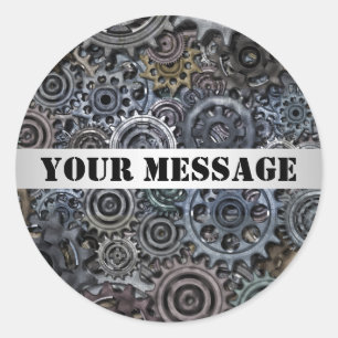 Kundengerechter Metallgang Steampunk Entwurf Runder Aufkleber