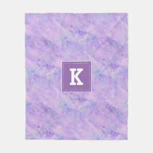 Kundengerechter MonogrammWatercolor, lila Fleecedecke