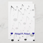 Kundengerechter Name; Viele musikalischen Briefpapier (Vorne/Hinten)
